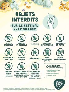 objets interdits village et site concert
